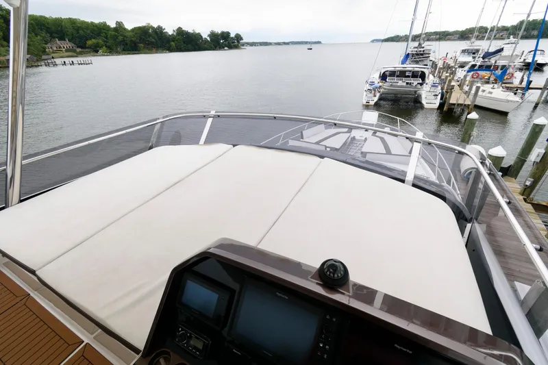 Slide: The Image of Luxurious seating on 2018 Galeon 640 Fly yacht with scenic water view. - 35