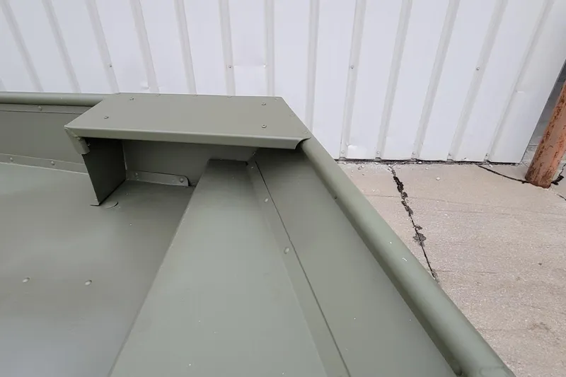 Slide: The Image of 2025 Lowe L1648M Aura Jon boat detail, showcasing sturdy construction and design. - 12