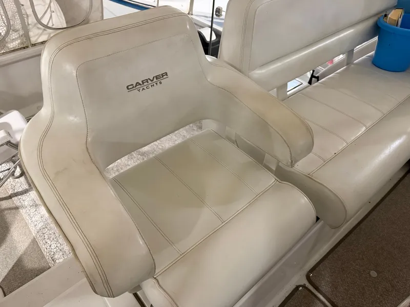Slide: The Image of White seat on Carver 356 Aft Cabin Motor Yacht, year 2001. - 14