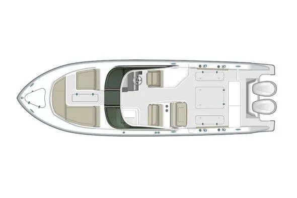 Slide: The Image of Manufacturer Provided Image: Top view of 2023 Pursuit DC 295 Dual Console boat layout. - 9