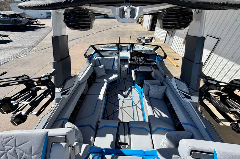 Slide: The Image of 2026 Nautique Super Air Nautique G23 Paragon interior with luxurious seating and advanced features. - 15