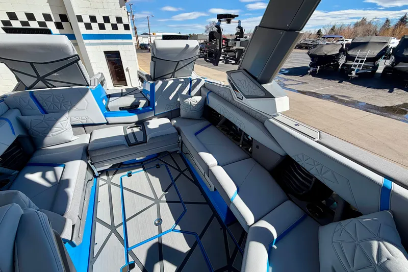 Slide: The Image of 2026 Nautique Super Air Nautique G23 Paragon interior with luxurious seating and modern design. - 20