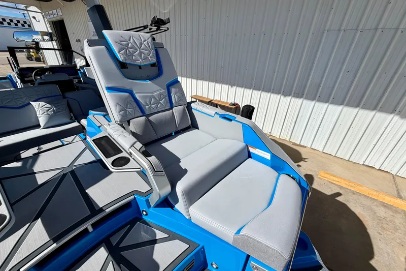 Slide: The Image of 2026 Nautique Super Air Nautique G23 Paragon boat interior with luxurious seating. - 37