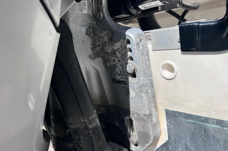 Slide: The Image of 2019 Sea Ray SLX 310 Outboard boat with swim platform and Mercury outboard engine. - 91