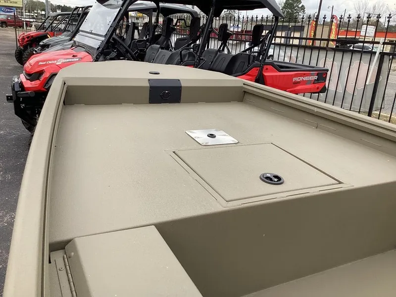 Slide: The Image of G3 Gator Tough 15 DK boat, front deck view, year 2026. - 21