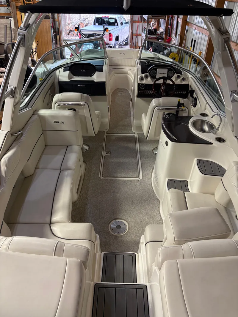 Slide: The Image of Interior of a 2007 Sea Ray 270 SLX boat with luxurious features. - 17