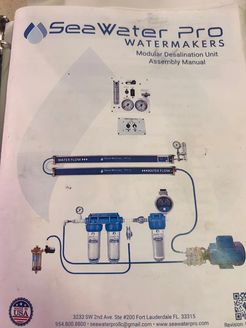 Slide: The Image of SeaWater Pro watermaker assembly manual, Hunter 38 Ft Sloop 2006. - 21