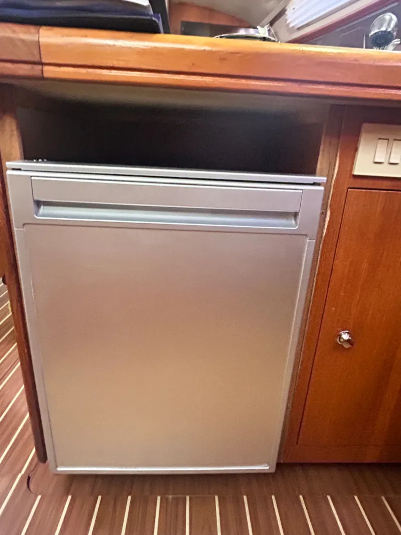 Slide: The Image of Galley area of a 2006 Hunter 38 Ft Sloop with refrigerator. - 34