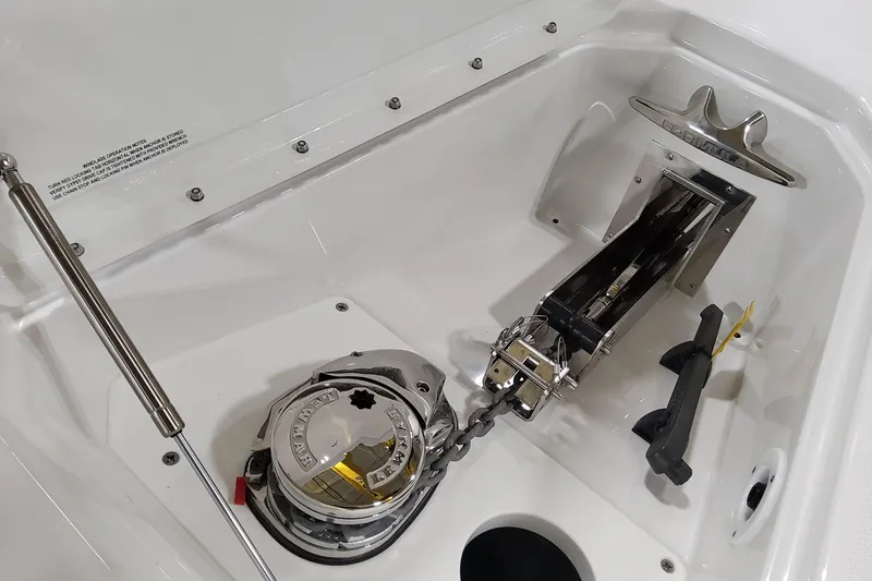 Slide: The Image of Anchor system of 2026 Formula 360 Crossover Bowrider OB, featuring stainless steel components. - 20