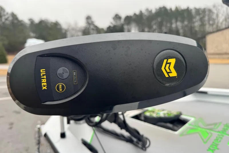 Slide: The Image of Close-up of Ultrex motor on 2026 Xpress H20 Bass boat. - 6