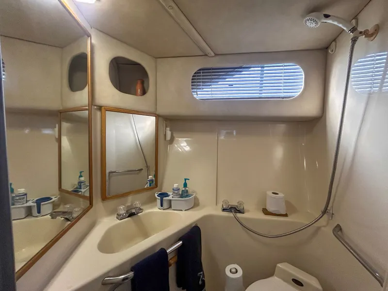 Slide: The Image of Bathroom of 1993 Sea Ray Express Bridge 350 yacht. - 37