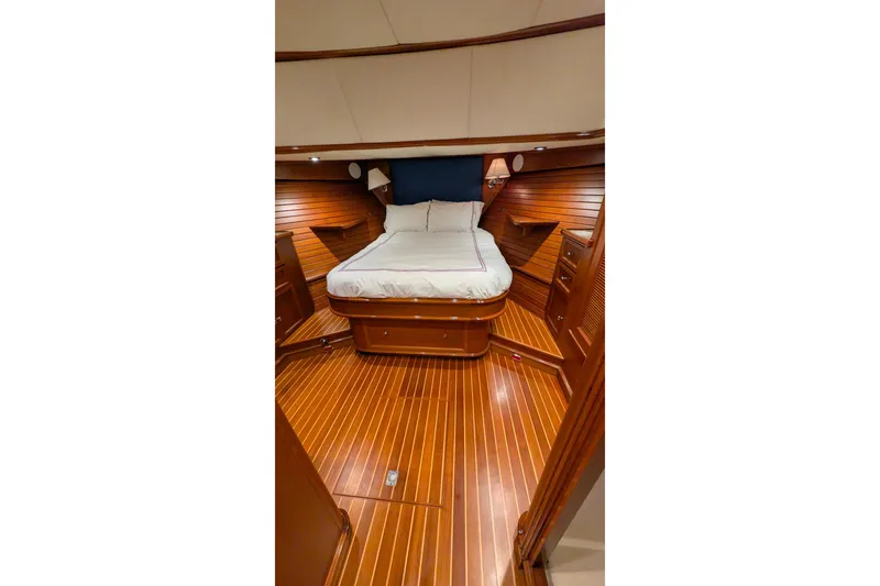 Slide: The Image of Luxurious wooden cabin interior of 2004 Grand Banks 58 Eastbay FB yacht. - 28