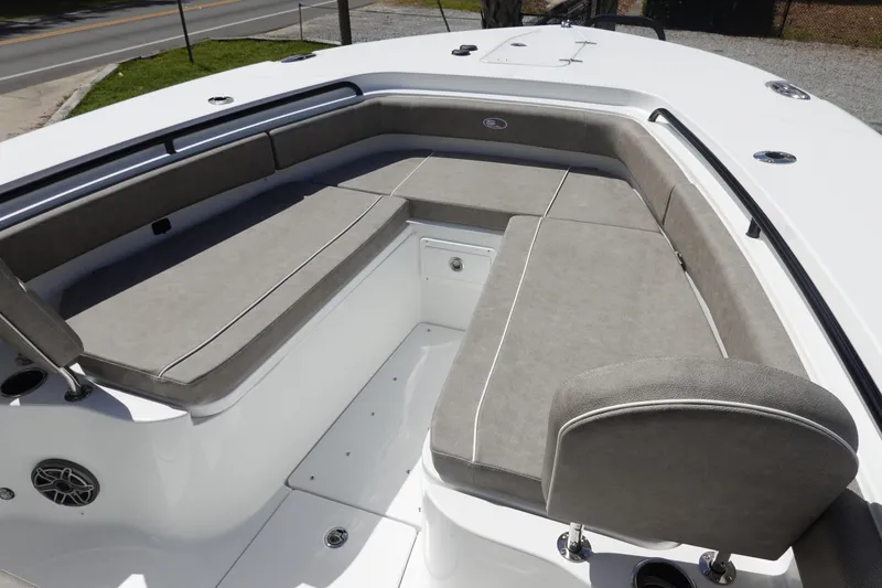 Slide: The Image of 2026 Sea Hunt Gamefish 28 Forward Seating with cushioned bow area and sleek design. - 29