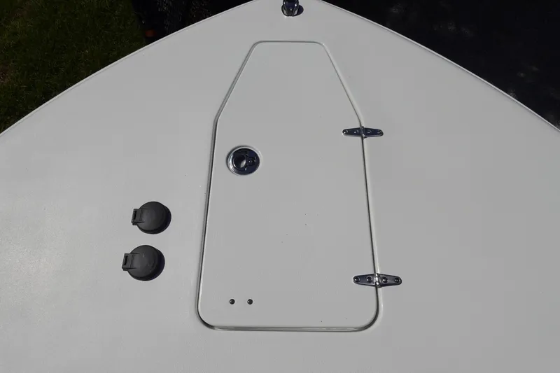 Slide: The Image of 2026 Sea Hunt Gamefish 28 Forward Seating deck with hatch and fittings. - 38