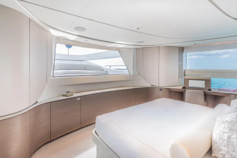 Slide: The Image of Luxurious interior of 2023 Princess X95 yacht with ocean view and modern furnishings. - 102