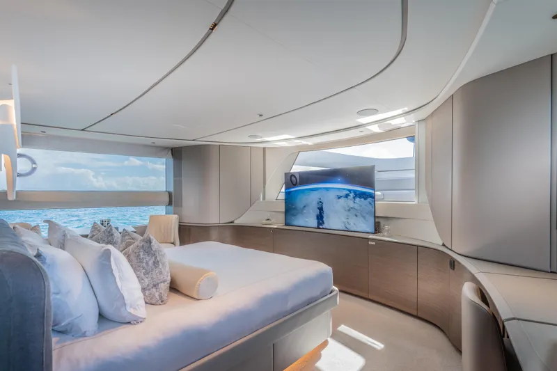 Slide: The Image of Luxurious interior of 2023 Princess X95 yacht with ocean view and modern design. - 59