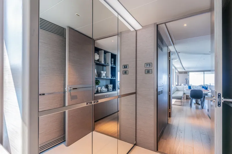 Slide: The Image of Luxurious interior of 2023 Princess X95 yacht, featuring modern design and elegant furnishings. - 64