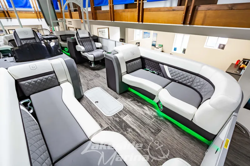 Slide: The Image of Luxurious interior of the 2023 Godfrey AquaPatio 255 SDC pontoon boat. - 18