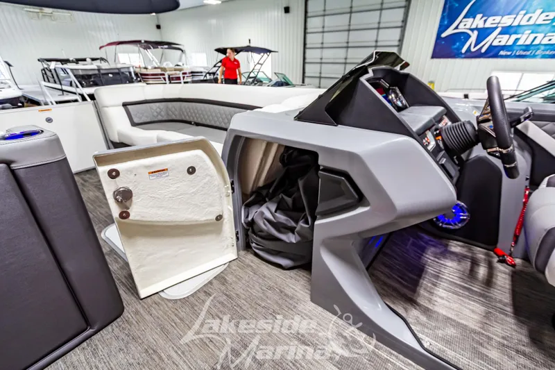 Slide: The Image of 2023 Godfrey AquaPatio 255 SDC interior at Lakeside Marina showroom. - 23