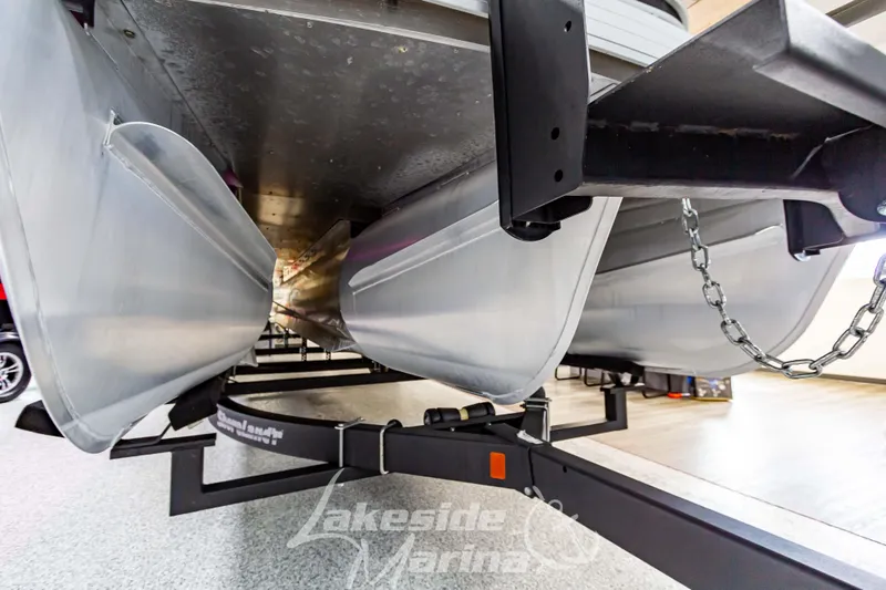 Slide: The Image of 2023 Godfrey AquaPatio 255 SDC pontoon boat on trailer at Lakeside Marina. - 8