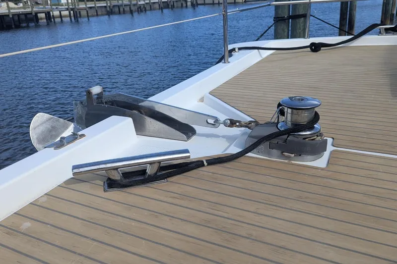 Slide: The Image of 2020 Fountaine Pajot MY 37 yacht deck with anchor and winch system. - 22