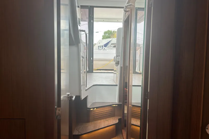 Slide: The Image of Modern bathroom in 2025 Beneteau Antares 11 Coupe with sleek sink and toilet. - 36