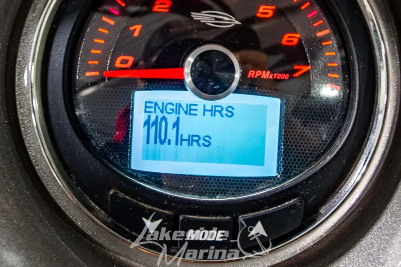 Slide: The Image of Close-up of 2017 Chaparral 244 Sunesta tachometer showing 110.1 engine hours. - 25