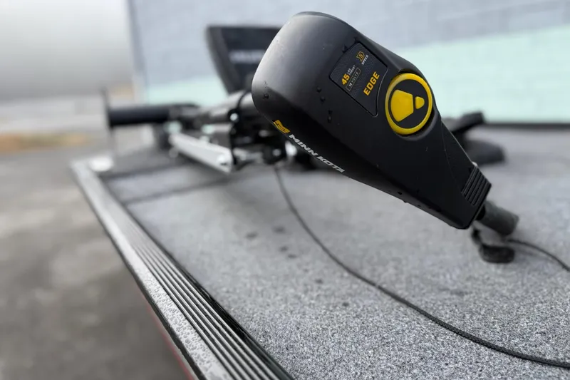 Slide: The Image of 2022 Bass Tracker Classic XL with Minn Kota trolling motor on deck. - 5