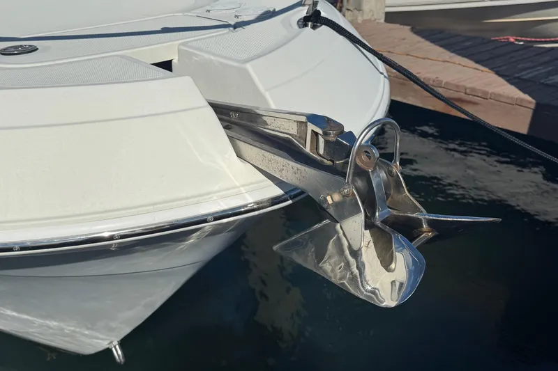 Slide: The Image of 2011 Hydra-Sports 3000 VX boat with stainless steel anchor at the bow. - 3