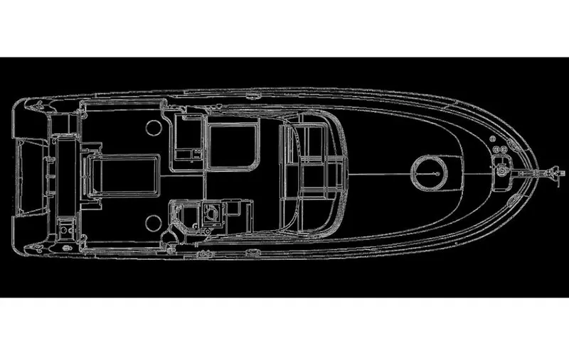 Slide: The Image of Manufacturer Provided Image: Top view blueprint of a 2012 Hydra-Sports 3000 VX boat. - 61