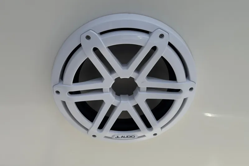 Slide: The Image of White JL Audio speaker on 2023 Key West 219 FS boat. - 13