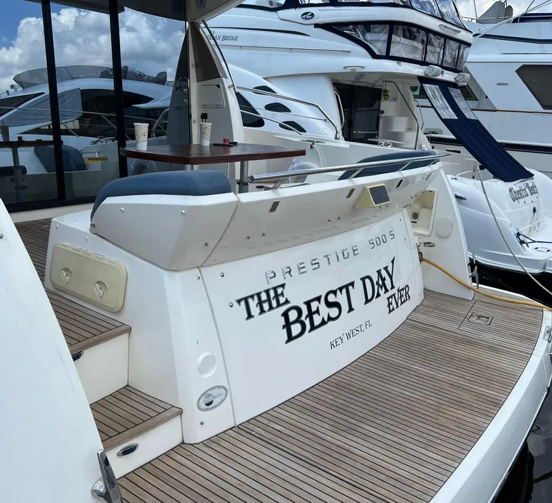 Slide: The Image of 2013 Prestige 500 S yacht named "The Best Day Ever" docked in Key West, FL. - 31