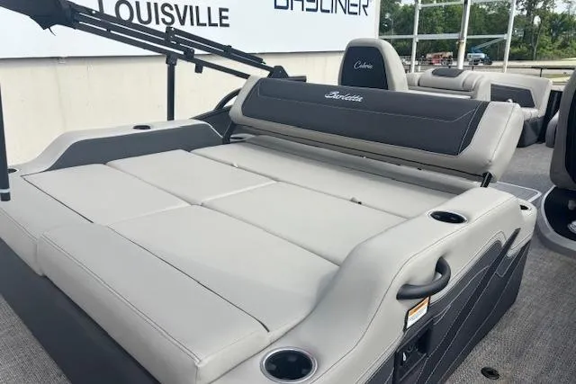 Slide: The Image of 2026 Barletta C22UC pontoon boat with spacious seating and modern design. - 10