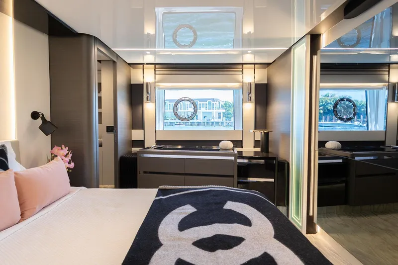 Slide: The Image of Luxurious interior of 2023 Azimut S8 yacht with modern design and elegant furnishings. - 44