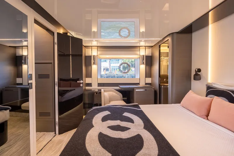 Slide: The Image of Luxurious interior of 2023 Azimut S8 yacht with modern design and elegant furnishings. - 45