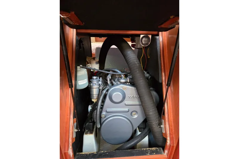 Slide: The Image of Engine compartment of a 2008 Beneteau Oceanis 49 sailboat. - 46