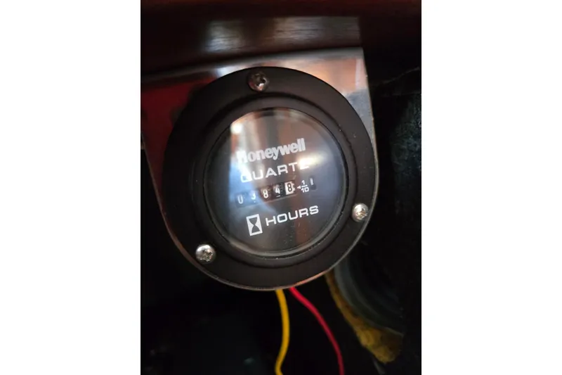 Slide: The Image of Hour meter on 2008 Beneteau Oceanis 49 sailboat, displaying 3841 hours. - 48