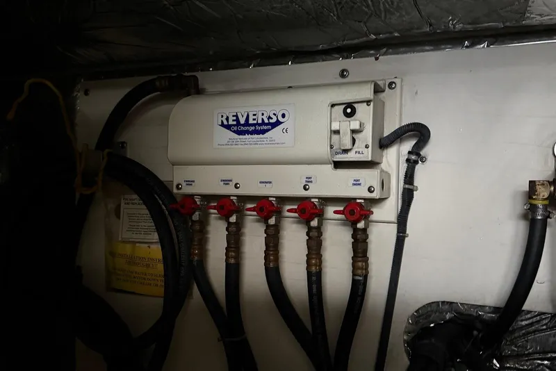 Slide: The Image of Reverso oil change system in 2004 Tiara Yachts 3600 Sovran engine room. - 51
