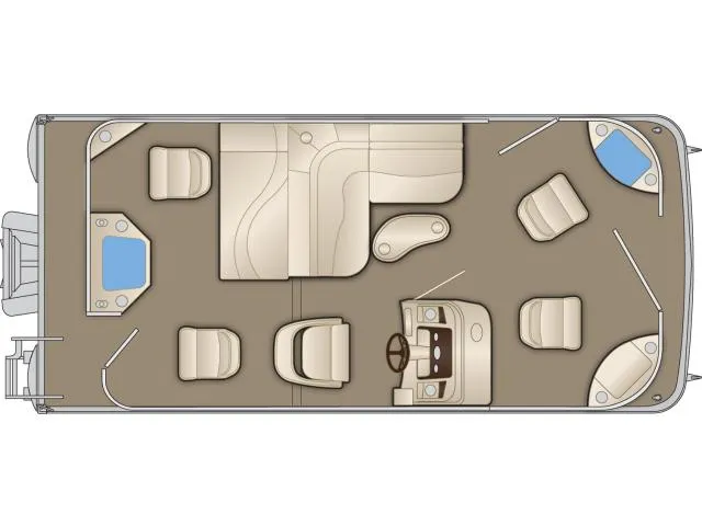 Slide: The Image of Manufacturer Provided Image: Top view of 2015 Bennington 20 SF boat layout with seating and console. - 10