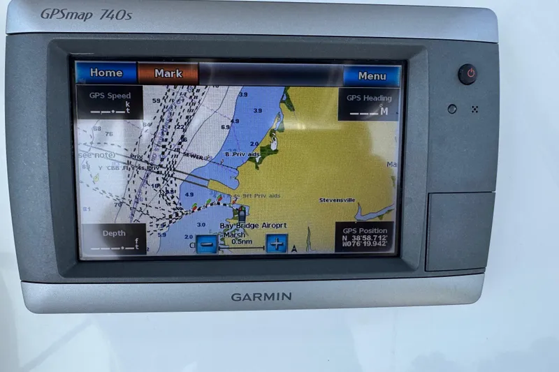 Slide: The Image of Garmin GPSmap 740s displaying navigation map on 2013 Boston Whaler 210 Montauk boat. - 22