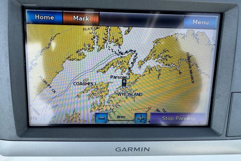 Slide: The Image of Garmin GPS displaying map near Wye Island on a 2013 Boston Whaler 210 Montauk. - 23