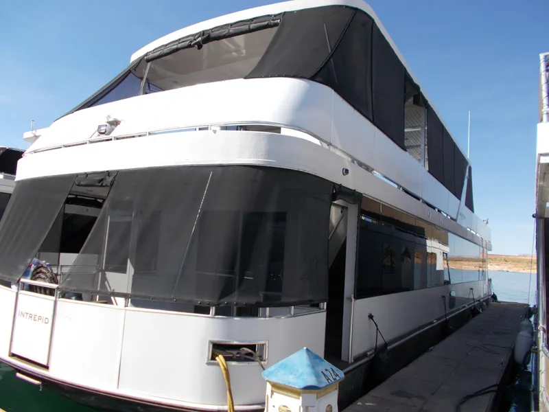 Slide: The Image of Bravada Intrepid Trip #13 houseboat, 2015, docked at marina. - 3