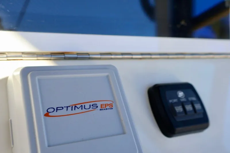 Slide: The Image of Control panel of 2019 SeaVee 370Z boat featuring Optimus EPS system. - 9