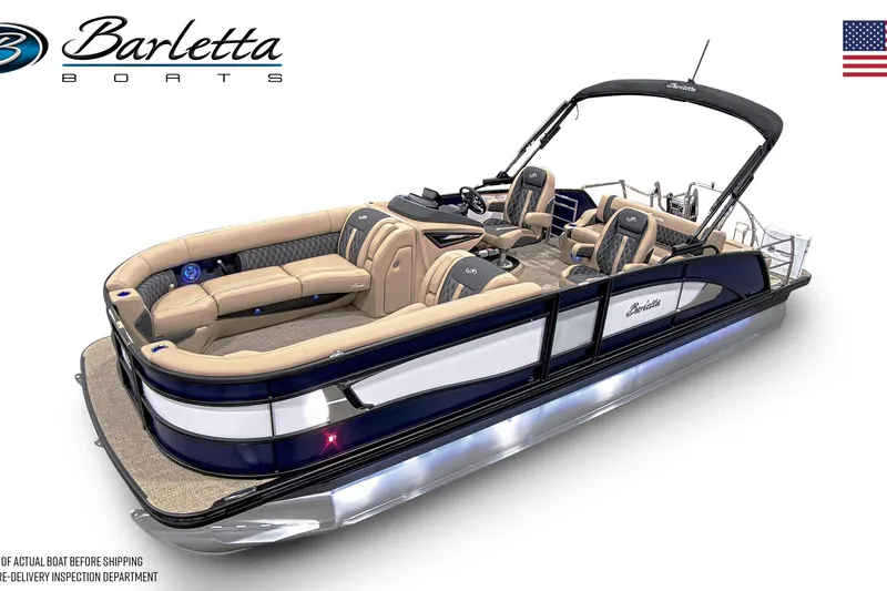 The Image of 2026 Barletta L25UC luxury pontoon boat with elegant seating and sleek design. - 1