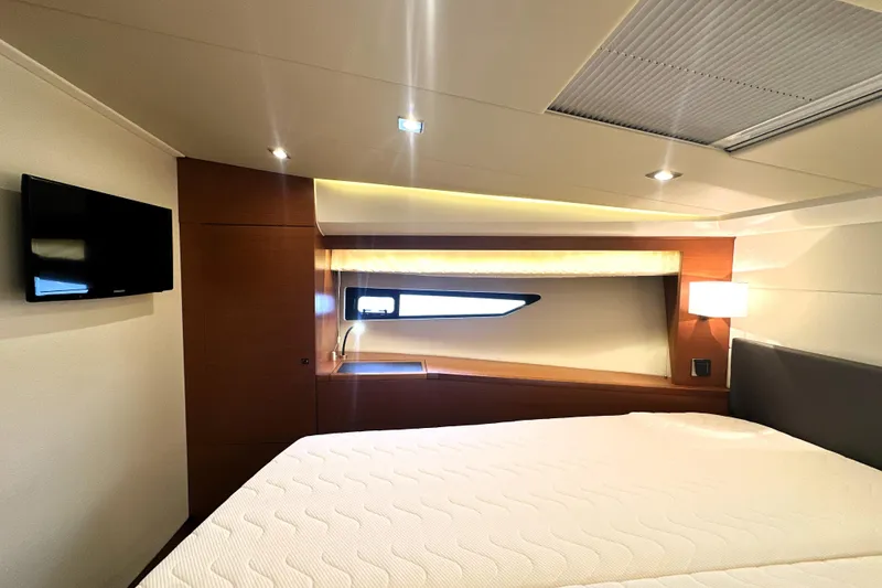Slide: The Image of Luxurious cabin interior of 2017 Prestige 500 yacht with modern amenities. - 53