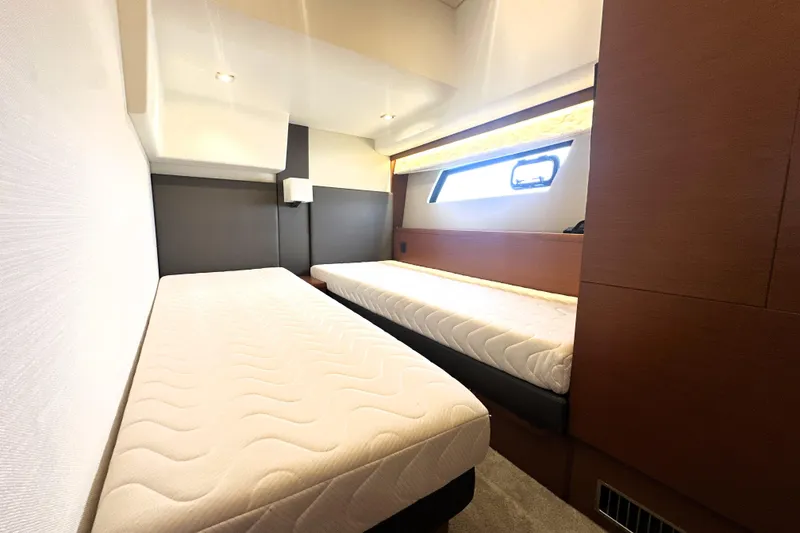 Slide: The Image of Luxurious twin cabin interior of 2017 Prestige 500 yacht with modern design. - 57