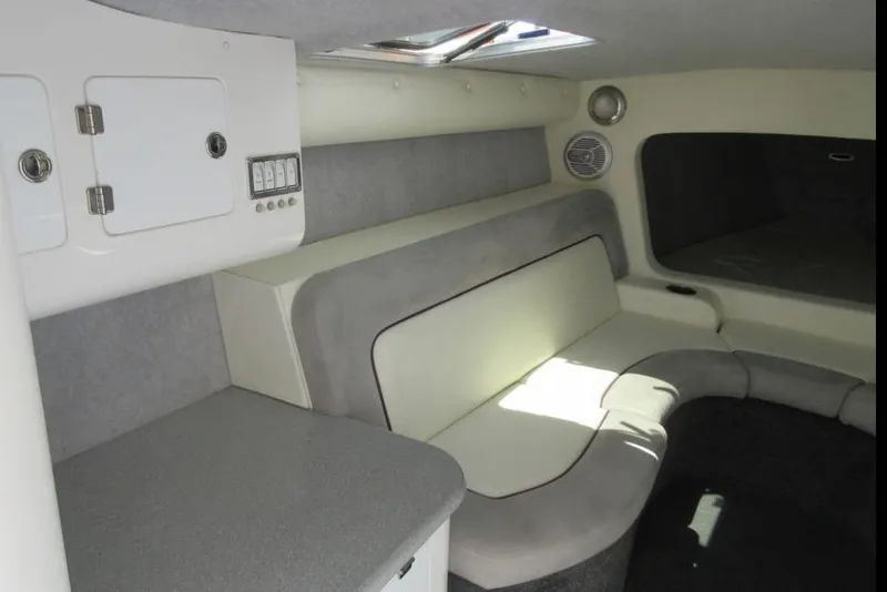 Slide: The Image of Interior of 2013 Nordic 39 POKER RUN boat with seating and storage compartments. - 11