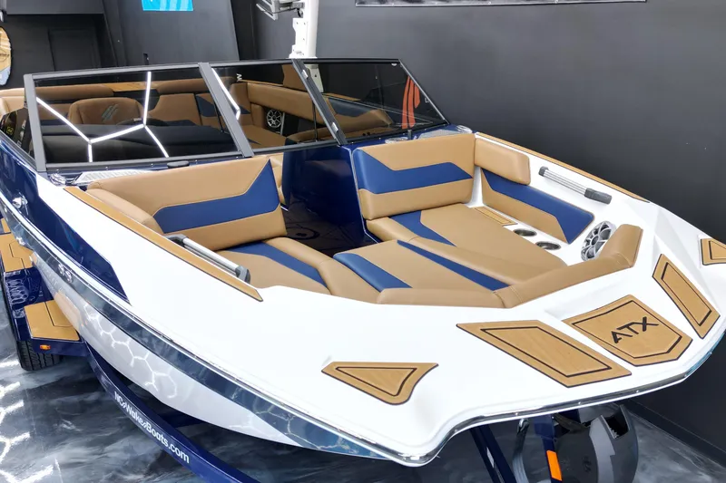 Slide: The Image of 2024 ATX Surf Boats 22 Type-S with sleek design and luxurious seating. - 11