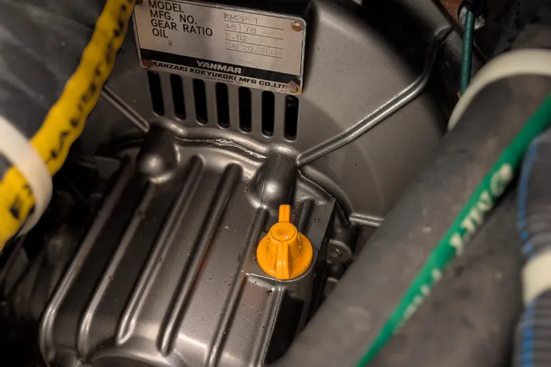 Slide: The Image of Colorful sail of 2021 Catalina 315 yacht against blue sky and ocean backdrop. - 56