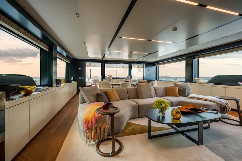 Slide: The Image of Luxurious bedroom interior of 2025 Alpha 100 Squalo Co Ownership yacht, featuring elegant design. - 30